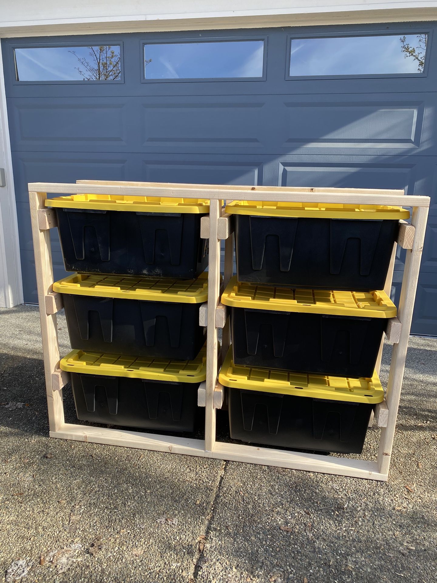 WOODEN ORGANIZER FOR BLACK/YELLOW BINS