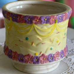 Ceramic Birthday Cake Planter Pot