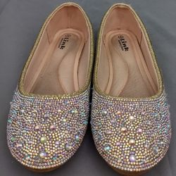 Girls Flat Ballerina Shoes, Size 4, Link, Memory Foam.