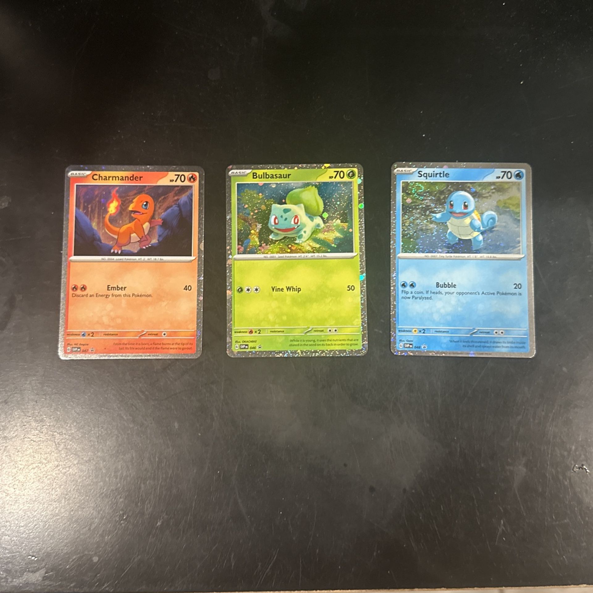 Pokemon 151 Poster Collection Promo Cards: Charmander, Squirtle, Bulbasaur