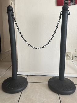 Black Plastic Stanchion with Hook