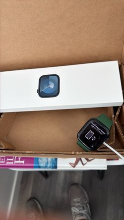 Apple Watch with Green Sport Band