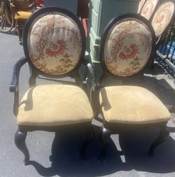 Six Beautiful Upholstered Wooden Chairs