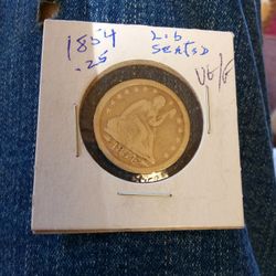 1854, Arrow Quarter Dollar,Seated Liberty VG/G