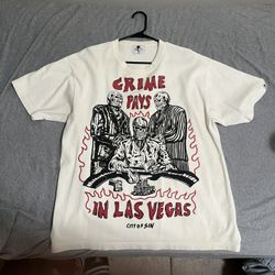 Warren Lotas Crime Pays Las Vegas Heavy Duty T shirt