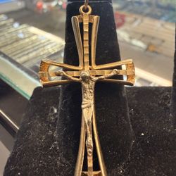 14KT Two-tone Cross Pendant 40950-1