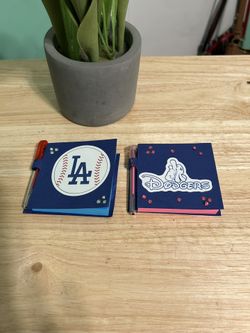 Dodgers Themed Blue Notepad Set with Pen