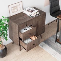 Storage Cabinet Mid-Century Modern Sideboard, Drawer Dresser,TV Stand Freestanding Cupboard for Home Office, Living Room Nightstand For Bedroom 