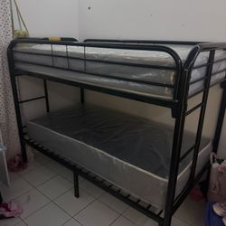 Bunk Bed Twin Over Twin With 2 Mattress All New Furniture Free Delivery Free Install 