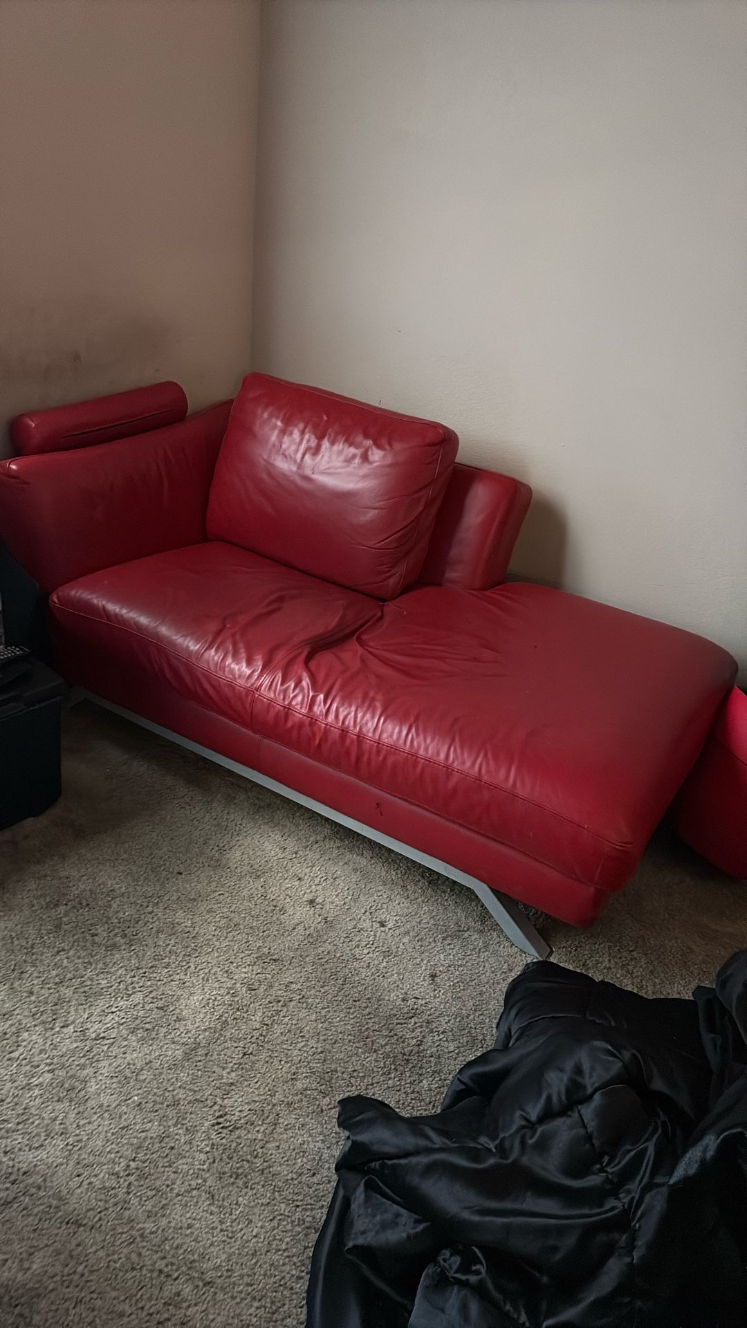 Leather Red Couch Made In Italy