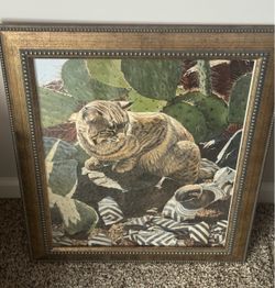 Vintage cat animal art artwork framed