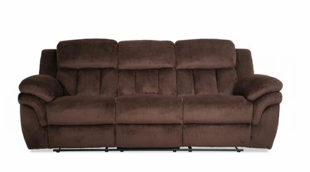 Brown Suede Reclining Sofa