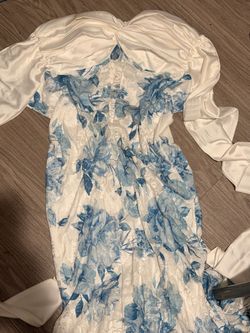 Windsor Blue and White Maxi Dress