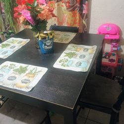 Cherry wood dinnette table set