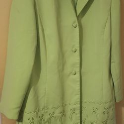 2pc Women's Lime Green Skirt Suit Plus Size 