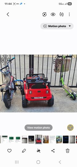 Fire red jeep lights  1 seat small niceties new  soon gone working charger inc