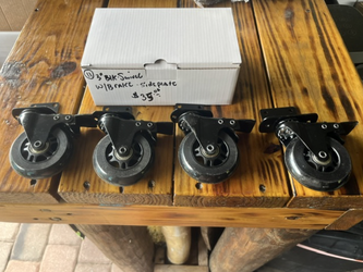 3'' BLACK SWIVEL OFFICE CHAIR WHEELS HEAVY DUTY