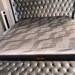 Bed frame with mattress calking