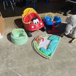 Young Toddler Swings Rocker and Play mat