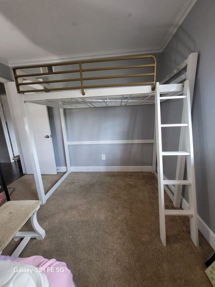 White Metal Bunk Bed