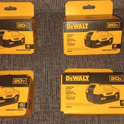 BRAND NEW DEWALT 20V MAX 4AH BATTERIES