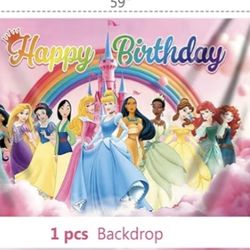 Cinderella Happy birthday Backdrop