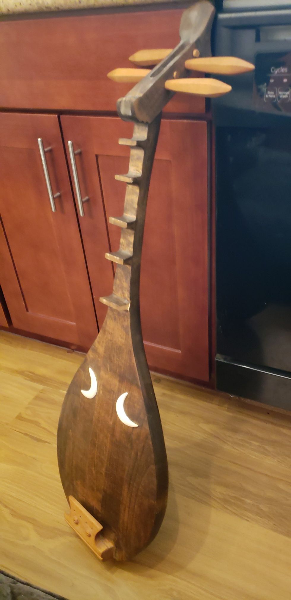 String instrument wooden solid Japanese biwa