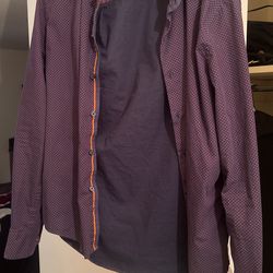 Red And Blue Collar Shirt