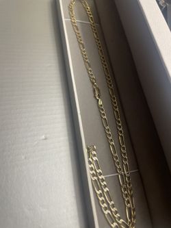 14k Diamond Cut Figaro Chain 