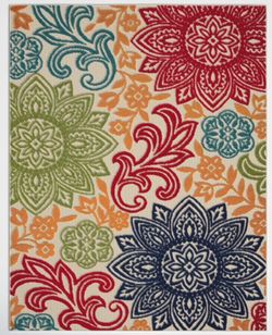 8’ x10’ Floral Indoor/Outdoor Rug