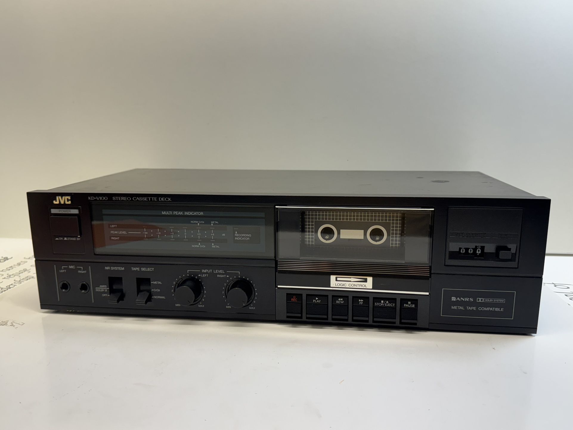Vintage JVC Stereo Cassette Deck KD-V100 Metal Tape Compatible Made In Japan (Professionally Serviced)