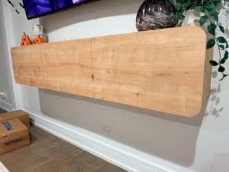 Oak floating tv stand