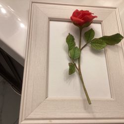 FRAMED CLAY RED Rose HANDMADE Show the LOVE REDUCED 18 Paid $65 Sell$8 Great Gift 