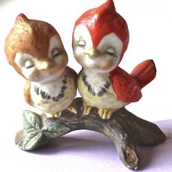 Valentines! Josef Original Vintage Lovebird Figurine Anthropomorphic Love Birds ~ Taiwan