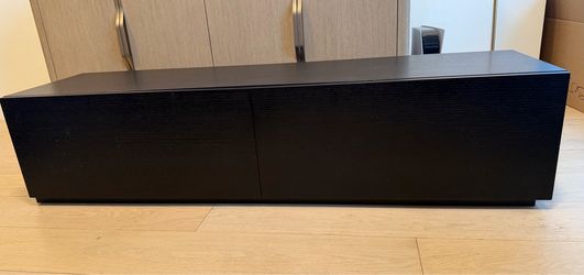 Black Wood Media Credenza / Media Console with Drawer - Great Condition