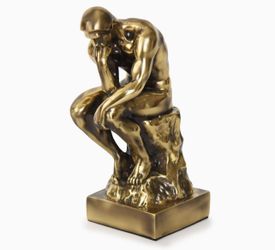 The Thinker Statue in Brass 12 Inch Museum Grade Collectible Figurine Gift Box-(Large-Brass)