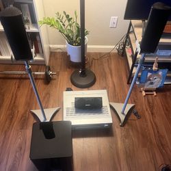 Harmon Kardon Home Theater System/RCA AUDIO VIDEO RECEIVER/with 2 Adjustable Speaker Stand