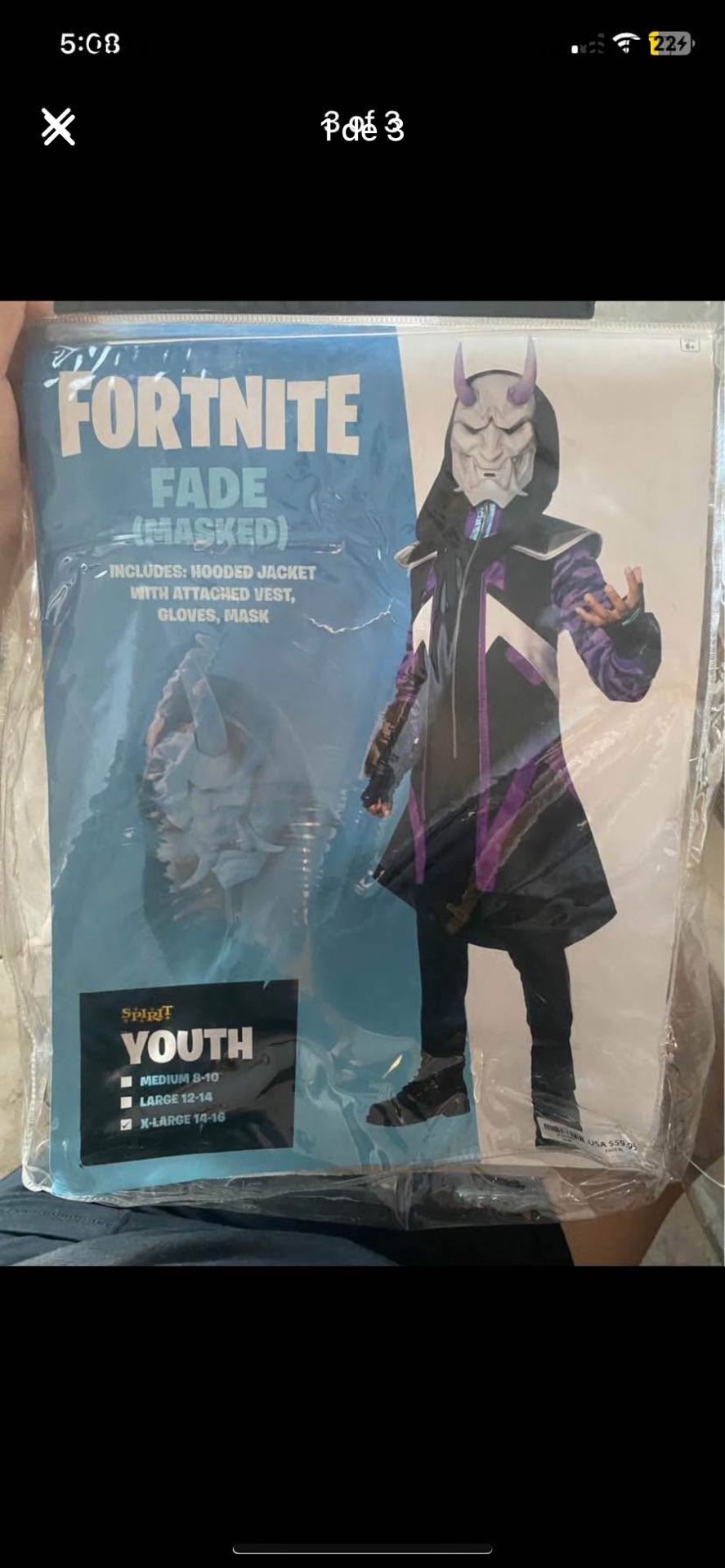 Fortnite Costume π Youth Size.    Xl   Jacket