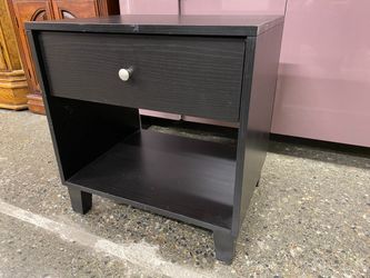Black Finish Open Nightstand w/ Drawer