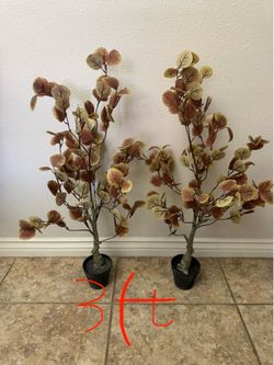 3ft , 2Pcs Artificial Fall Eucalyptus Tree