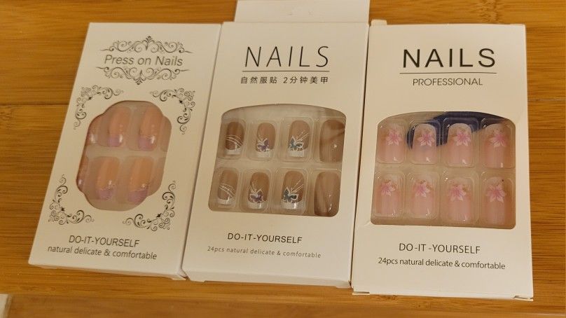 brand new 3 pack press on nails with glue $8
