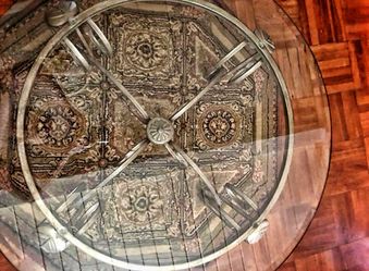 Tempered top glass metal living room 5pc set