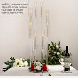 8 Arms Clear Candlesticks Holder for Wedding Decorations