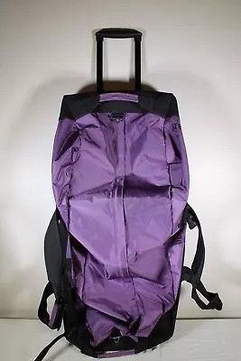 LL Bean Rolling Adventure Duffle Bag Luggage Double Handle Wheels XL Purple