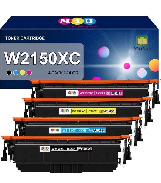 W2150XC W2151XC W2152XC W2153XC Compatible for W2150 Toner Cartridges Set, Compatible with Color Laser Jet Pro MFP 4 4303 Series Printers(4Pac