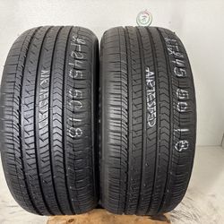 2 Tires 245 50 18 Goodyear Eagle Sport As High Tread No Repairs
