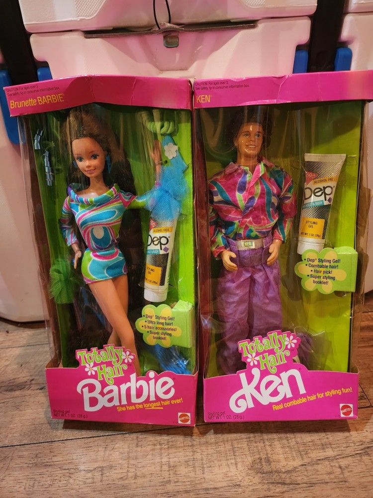 1991 Totally Hair Barbie And Ken