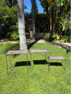 Metal Tables/plant stands (all 3)
