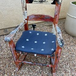 Children’s Rocking Chair Patriotic Americana Shabby Chic Farmhouse 