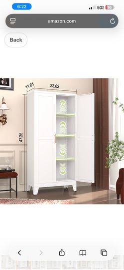 White Metal Pantry Cabinet